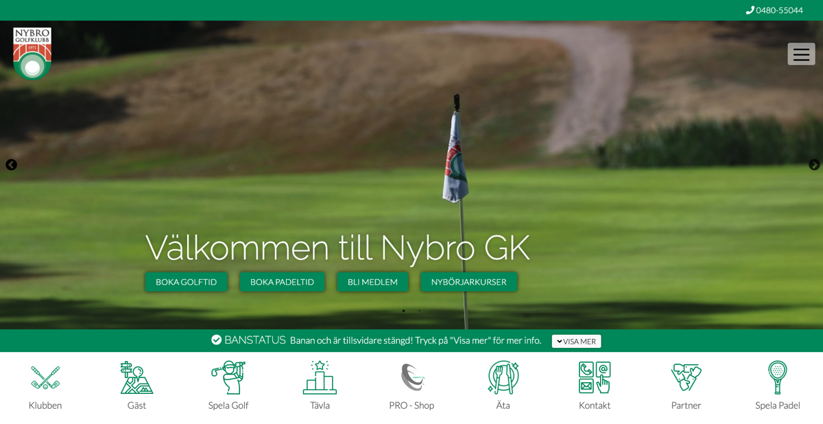 Nybro GK har lanserat sin Golfinity webb
