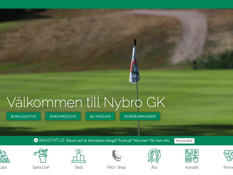 Nybro GK har lanserat sin Golfinity webb